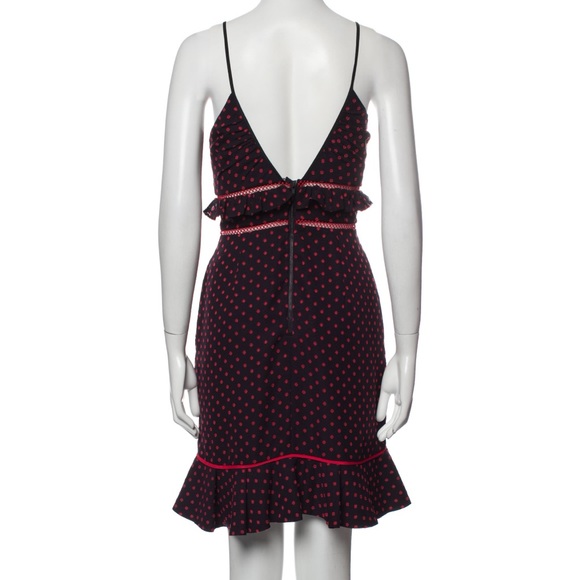 Self portrait polka dot cut out mini dress pockets  medium - Picture 8 of 17